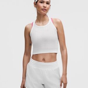 NWT Lululemon Swiftly Pointelle Cropped Racerback Tank Top Size 4 White